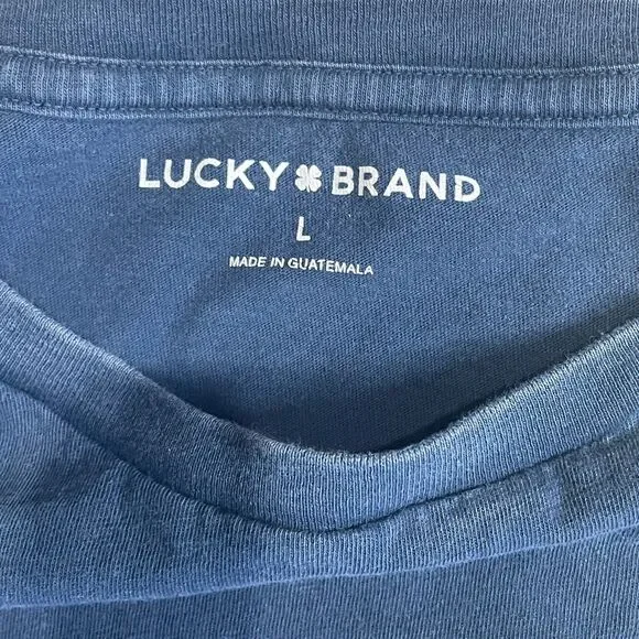 Lucky Brand Skull Tshirt Womens L Cotton Blue - Picture 3 of 4